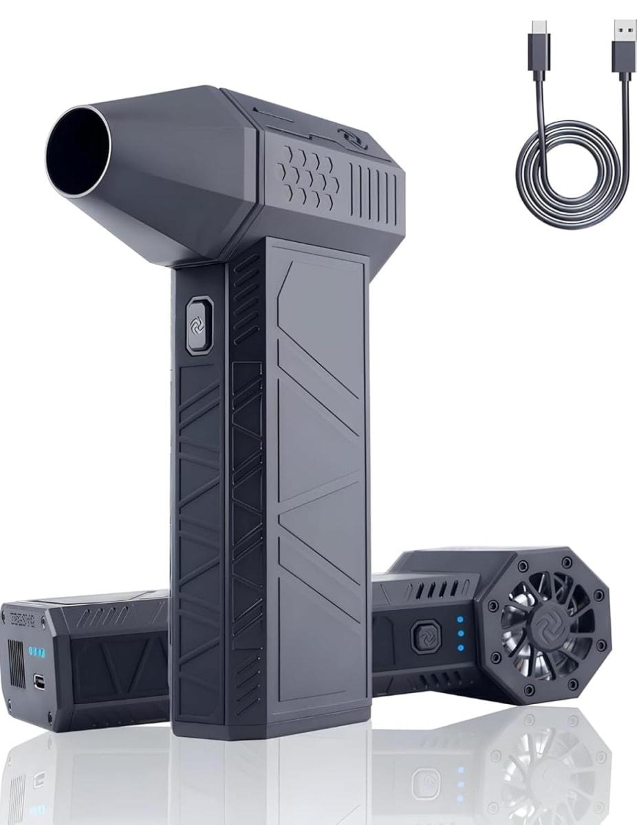 Super Powerful Turbo Air Blower & Vaccum Cordless | Handheld 3rd Generation Brushless Motor 130000 RPM | 3 Speed | 3000mAh Rechargeable | Multi Usage for Car | Home |Led-Light (JET-536) - Image 1