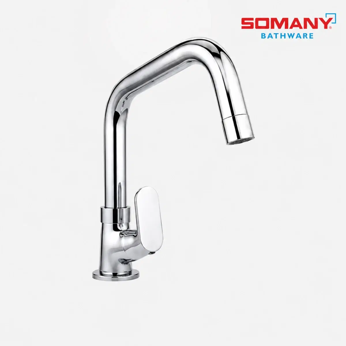 Somany Dyna Swan Neck WT Swinging Spout | Swivel Spout | Premium Chrome Finish | Brass Body | Oxi Stream Technology | 272211590081 - Image 1
