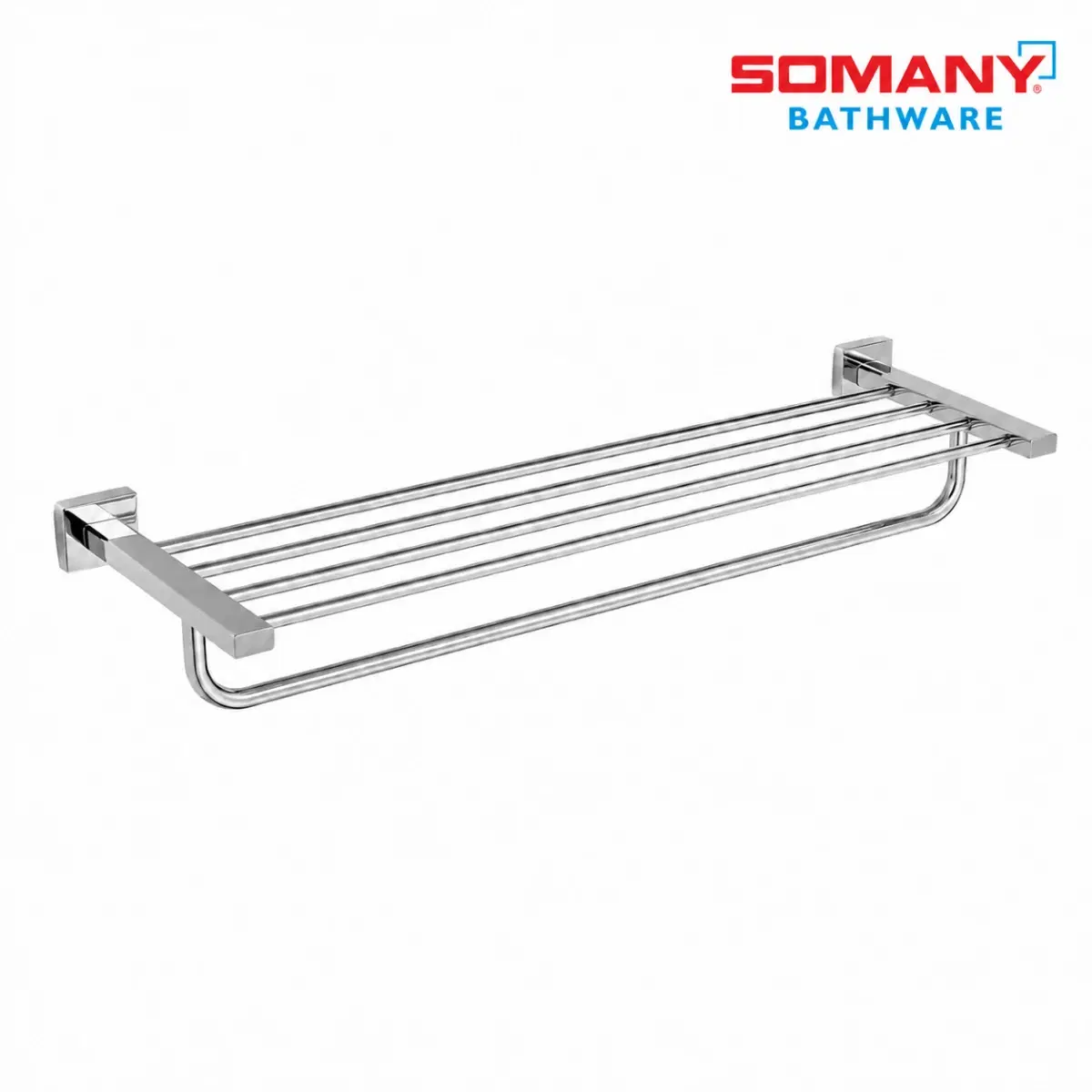 Somany Optimus Towel Holder for Bathroom - 24 Inch Wide | Superior Stainless Steel | Towel Rack | Chrome Finish | Corrosion Resistant | 2-Year Warranty | 272151450101 - Image 1