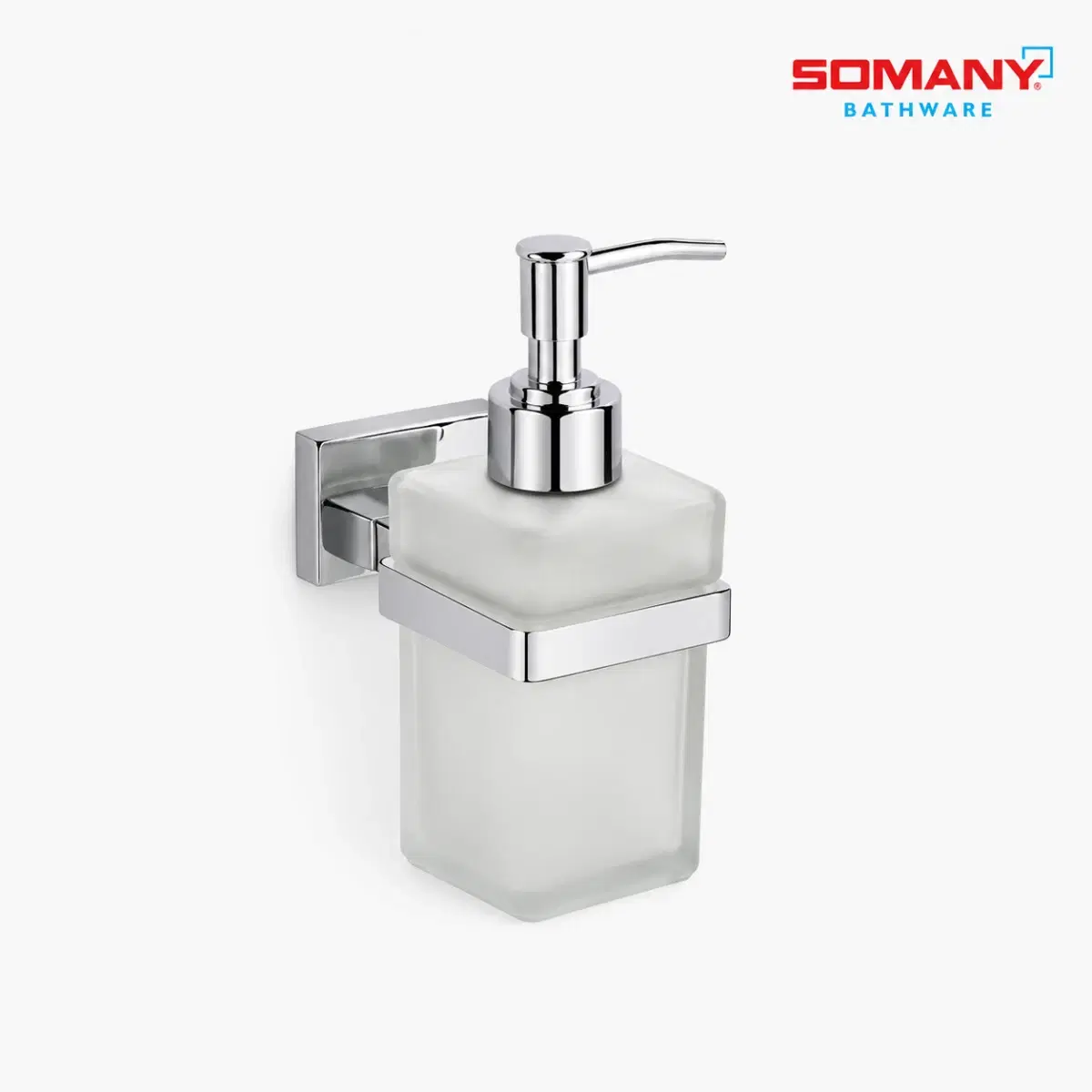 Somany Optimus Square Liquid Soap Dispenser for Bathroom, Kitchen & Wash Basin | Stainless Steel Body | PVD Rose Gold Finish | Rustproof, Leakproof & Premium Bathroom Accessory | Belly Series (Chrome) | 272151450081 - Image 1