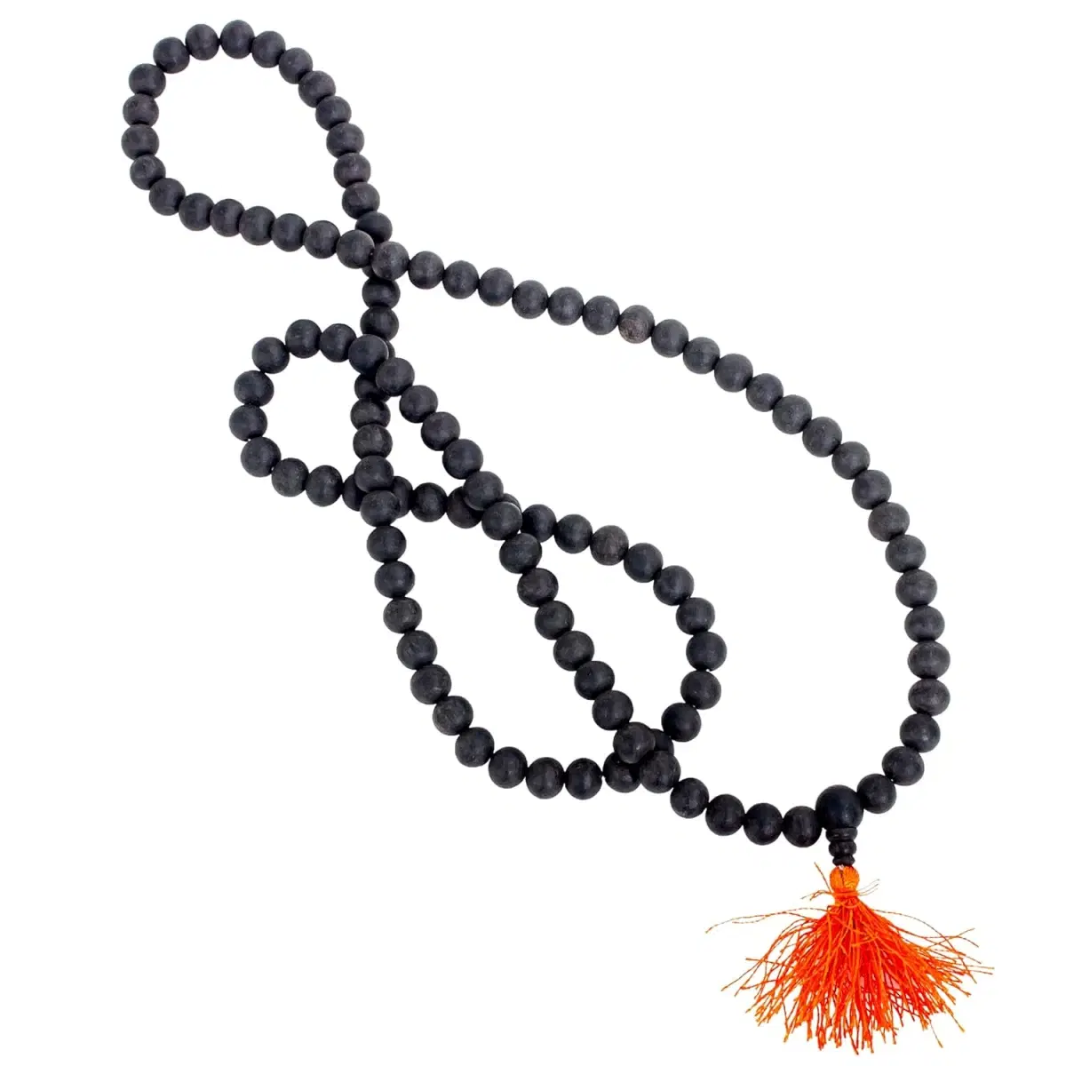 Men's 100% Natural Unpolished Karungali Mala Original Karungali Mala 8mm-Natural Black Ebony Wood Mala - Image 1