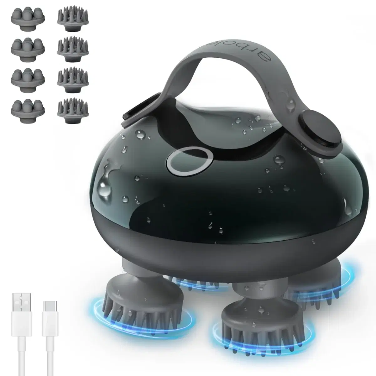 Most Loved Scalp Massager Rechargeable Head Massager Scalp Stress Relax, Waterproof Handheld Hair Scratcher with 8 Removable Massage Claws - Image 1