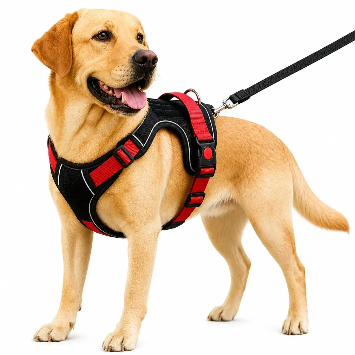 PET ACCESSORIES Nylon Dog Harness, No-Pull Strap Pet Safety Belt with Control Handle, Harness for Medium&Large Dogs with Reflective Tape & 2 Connecting Rings (14-22.5KG) - Image 1