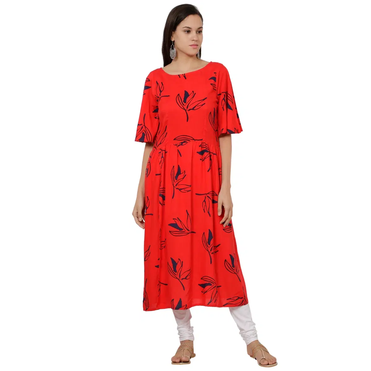 RAANO Designer Women's Rayon Viscose Straight Printed Kurti - Image 1