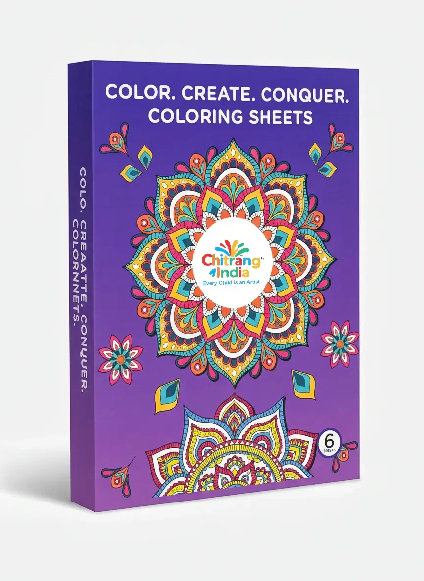 Chitrang India – Art Champion 2 | Jumbo Colouring Sheets Kit (Set of 6) - Image 1