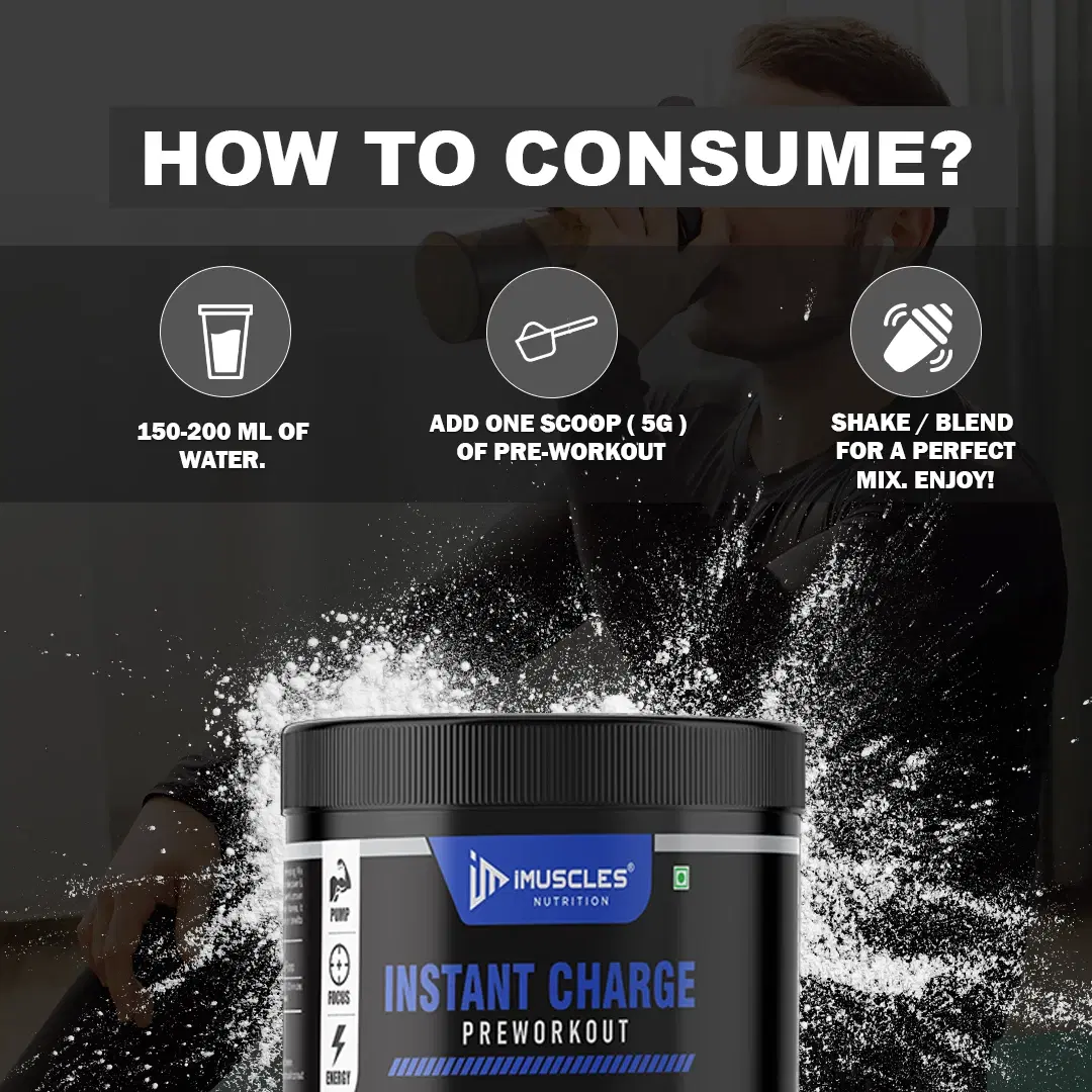 Instant Energy Pre Workout (200gm, 40 Servings, Mix Berries) Supplement Powder with Creatine Monohydrate, Arginine, Beta-Alanine, Electrify Muscle Pump, for Men, Women - Image 1