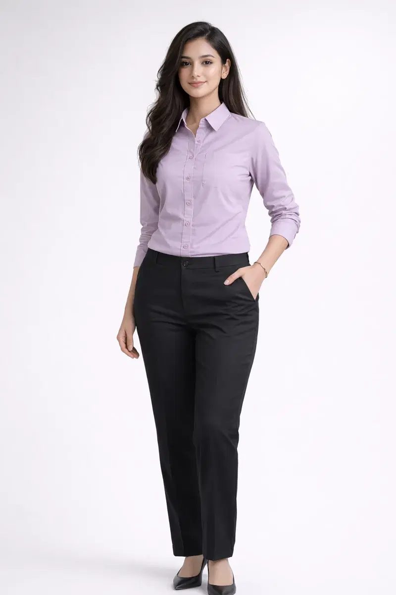 Women's Cotton Stretch Formal Shirt | Full Sleeve Button-Down | Regular Fit | Office-Wear | Desk-to-Dinner - Image 1